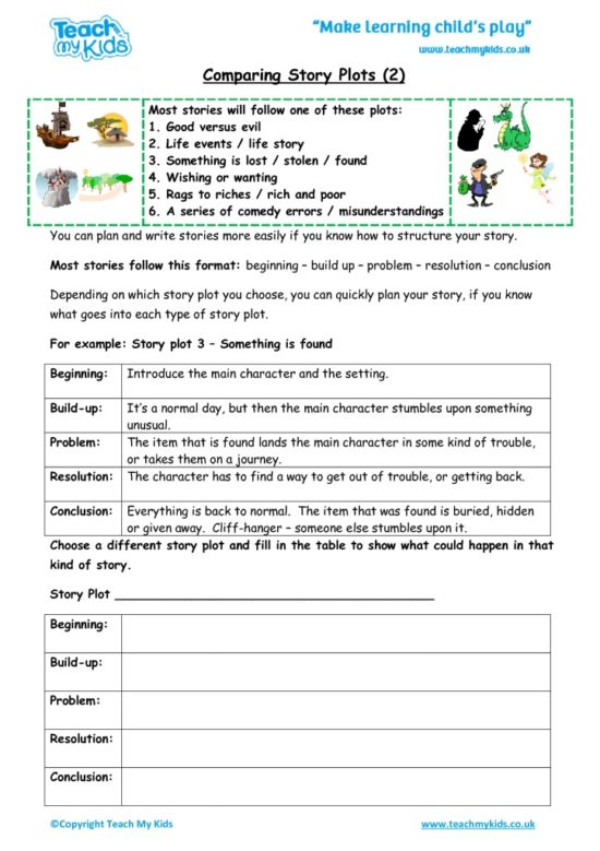 Worksheets for kids - comparing_story_plots_2
